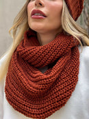 Cachecol Feminino de Tricô em Lã com Duas Voltas