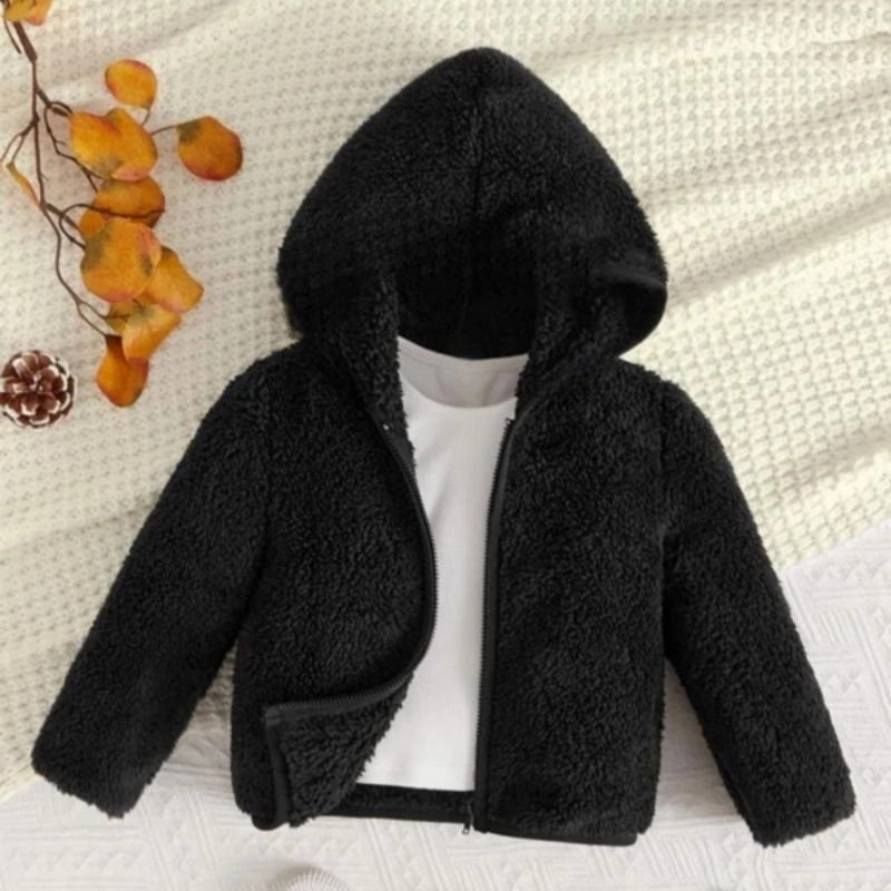 Casaco Infantil Unissex com Capuz e Forro de Pelinho para Inverno