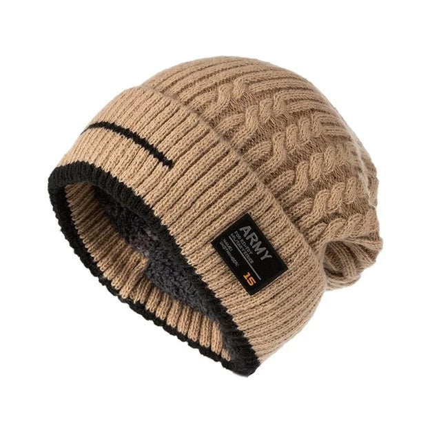 Gorro de Tricô Forrado Unissex para Inverno
