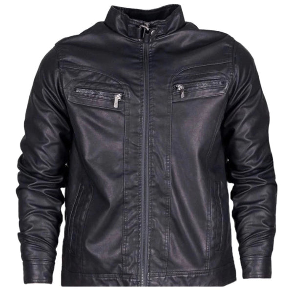 Jaqueta de Couro Masculina Forrada para Inverno