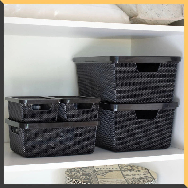 Kit 5 Caixas Organizadoras Multiuso com Tampa