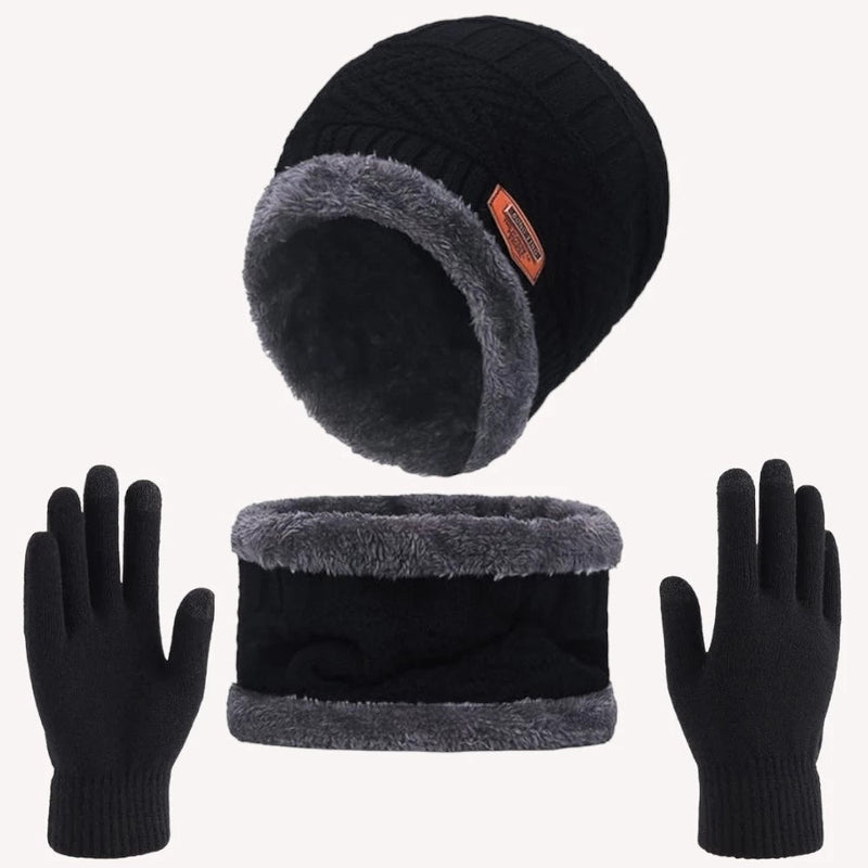 Kit Inverno Unissex Touca de Frio com Gola Forrada e Luva