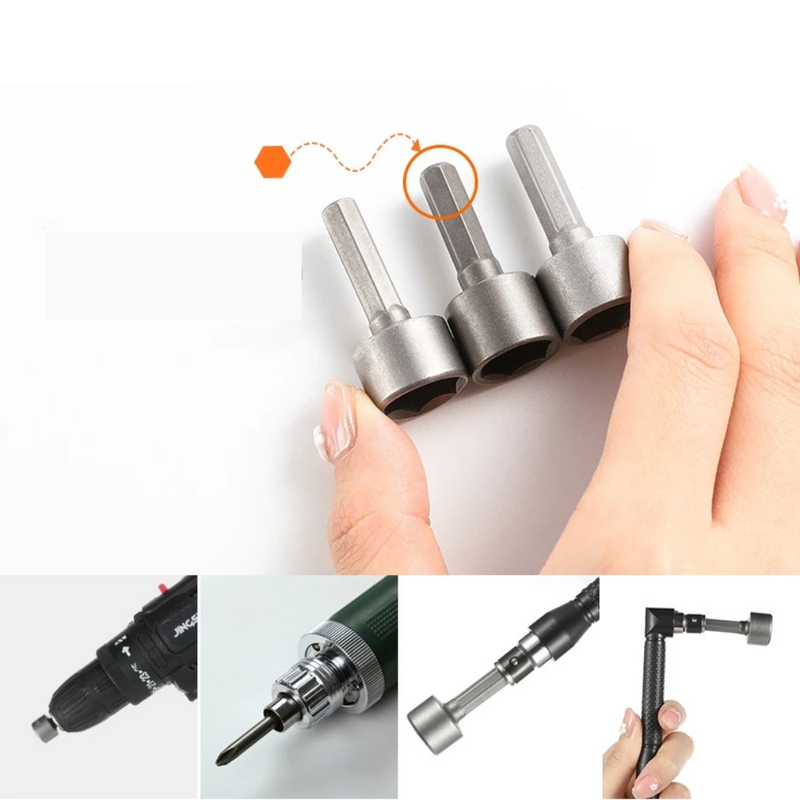 Kit Soquete Hexagonal (5mm a 13mm) – Bits de Impacto para Chave de Fenda e Furadeira - 11 Peças