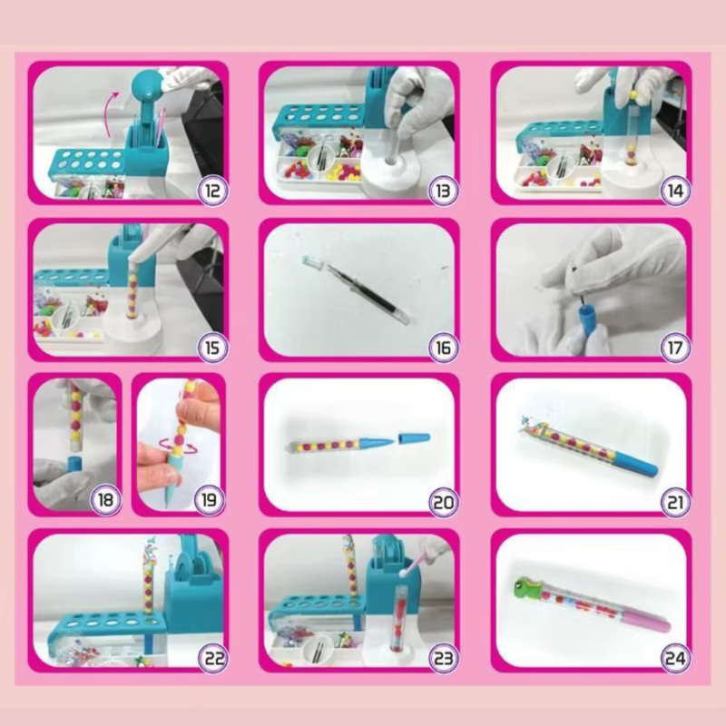 Kit de Artesanato Infantil DIY – Estúdio Criativo para Fazer Canetas de Areia Mágica com 50+ Acessórios Educativos