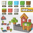 Kit de Blocos Magnéticos Infantil 100 Peças – Construção Criativa Estilo Minecraft Educativo