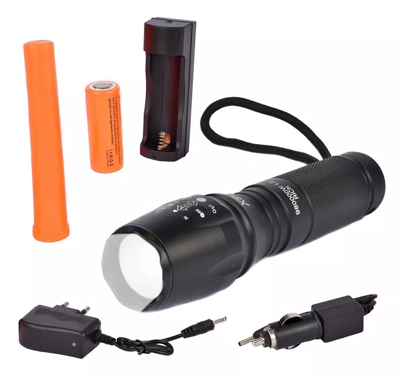 Lanterna Recarregável Tática X900 LED Super Zoom