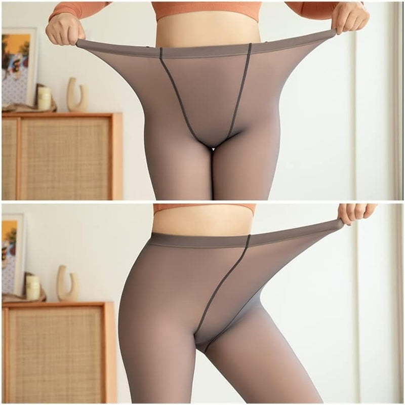 Meia-Calça Térmica Feminina Plus Size Forrada de Lã