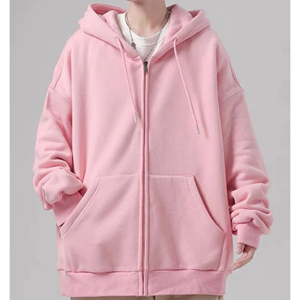 Moletom Unissex de Inverno Básico com Zíper e Capuz