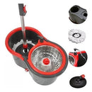Mop Giratório com Cesto em Inox + 2 Refis – Cabo 140 cm e Rodinhas