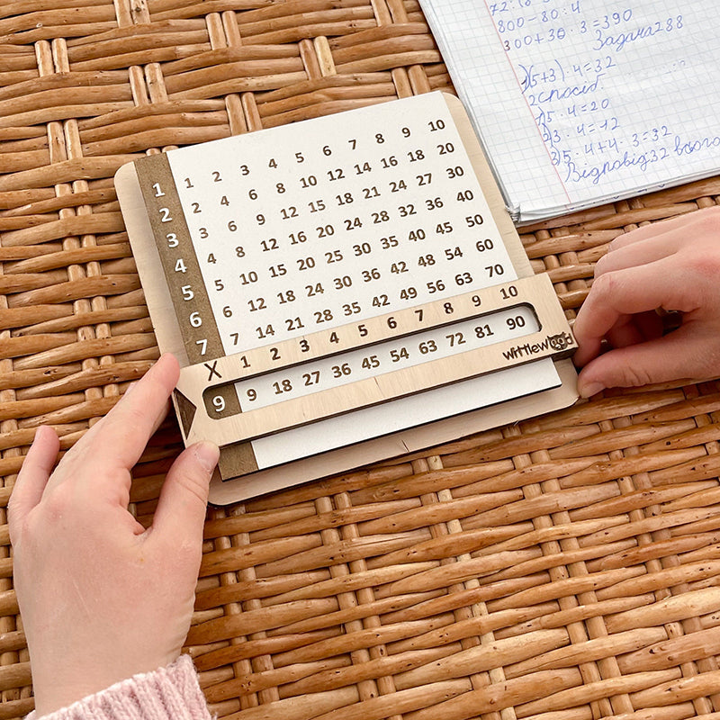 Quadro Montessori de Multiplicação em Madeira – Brinquedo Educativo de Matemática para Crianças
