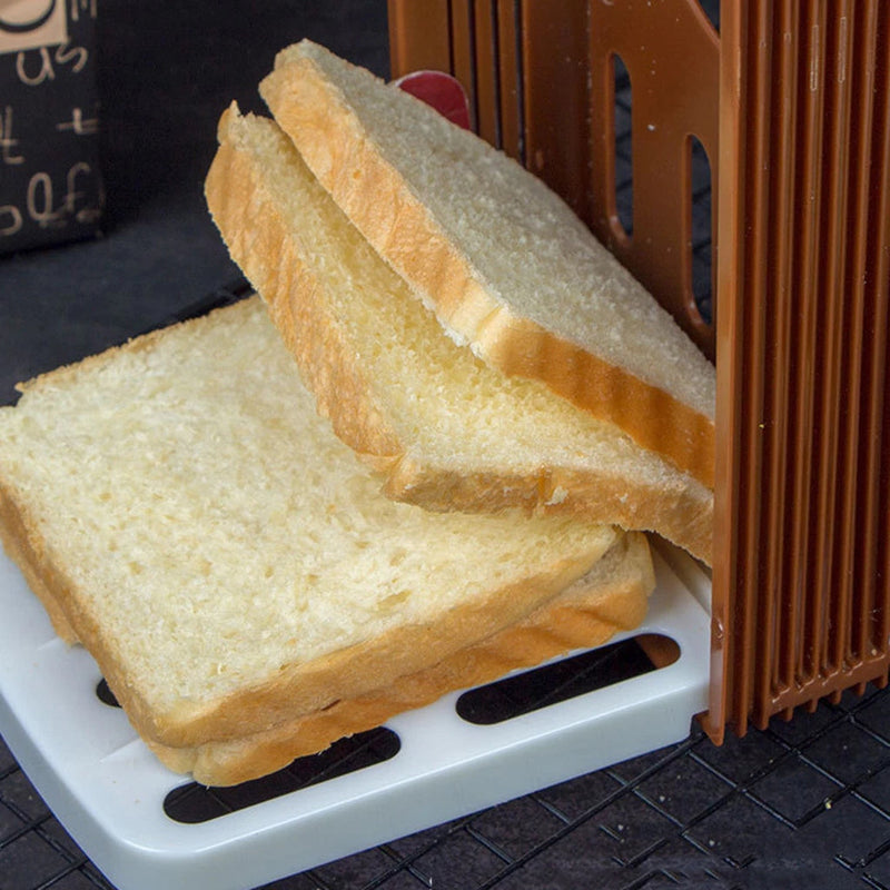 Suporte Guia de Corte para Pão – Fatiador Dobrável em Plástico para Pães Caseiros e Torradas